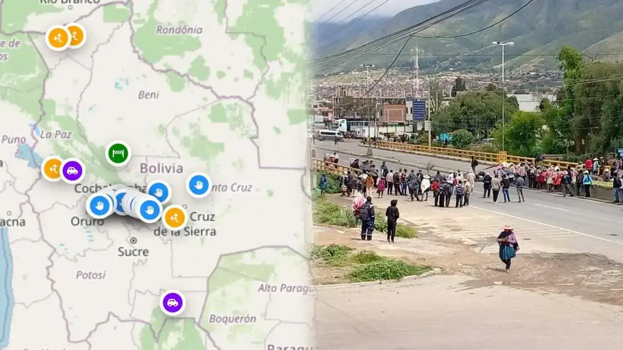 Bloqueos en Cochabamba.