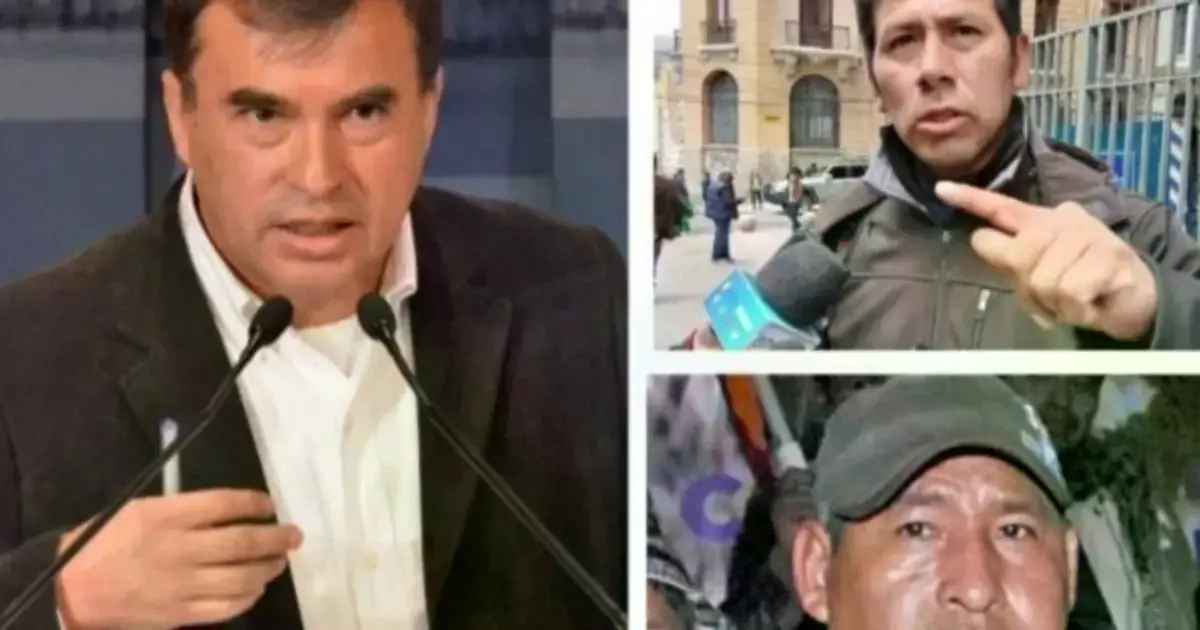 El exministro Juan Ramón Quintana, Humberto Claros y Ponciano Santos.