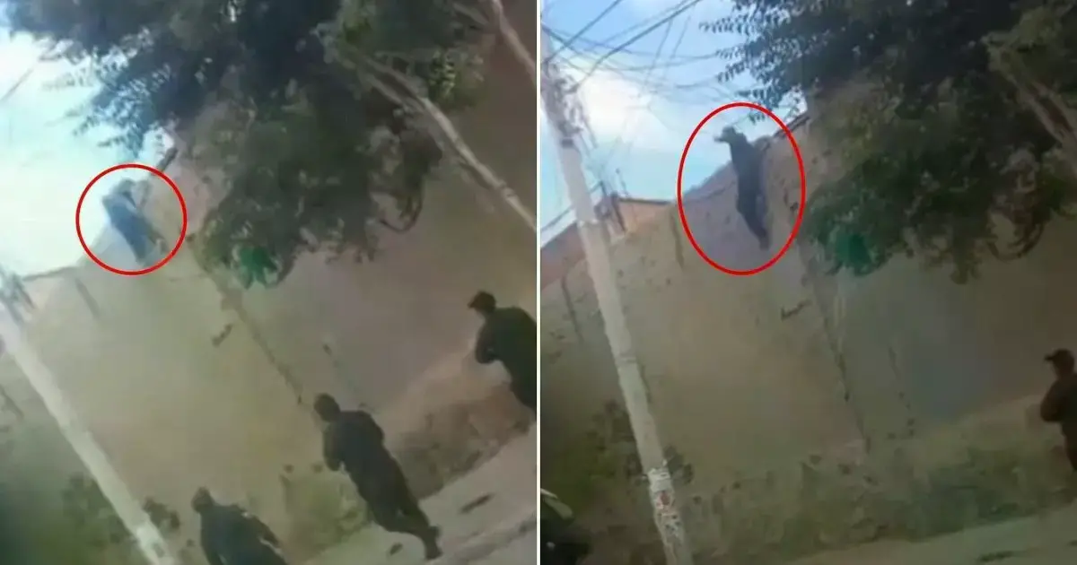 El privado de libertad se encontraba sobre el muro del recinto carcelario.