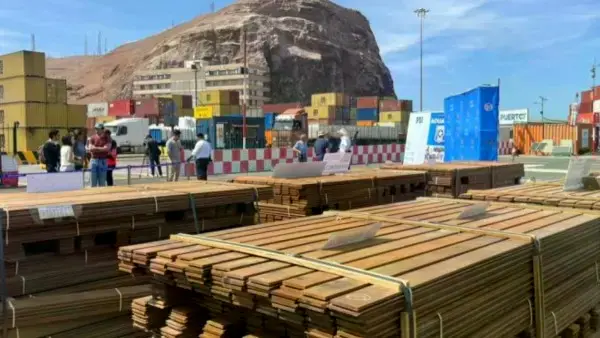 Tablones de madera impregnada con cocaína incautada en Chile.