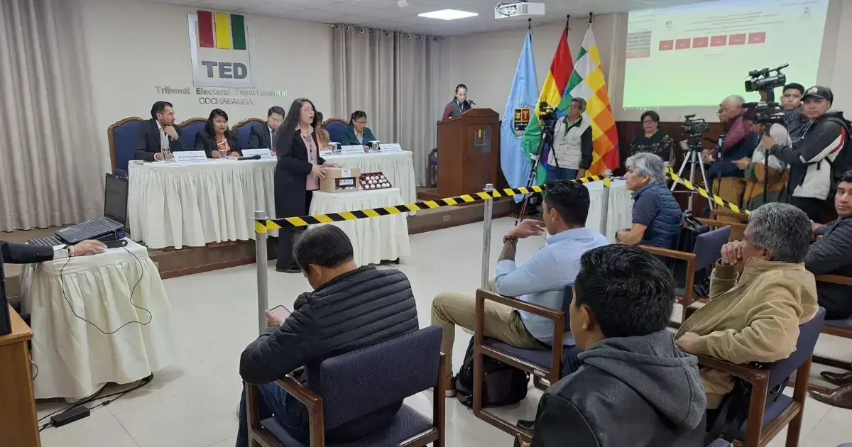 Sorteo de ubicación en papeleta realizado por el TED de Cochabamba