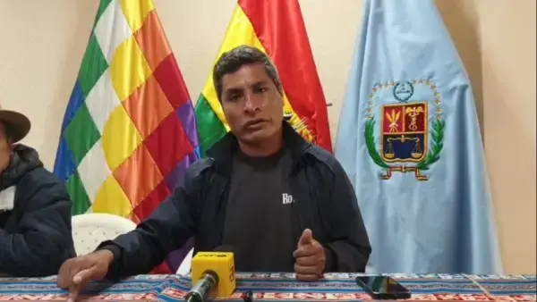 El vocero de la Federación Sindical Única de Trabajadores Campesinos de Cochabamba, Nelson Virreira.