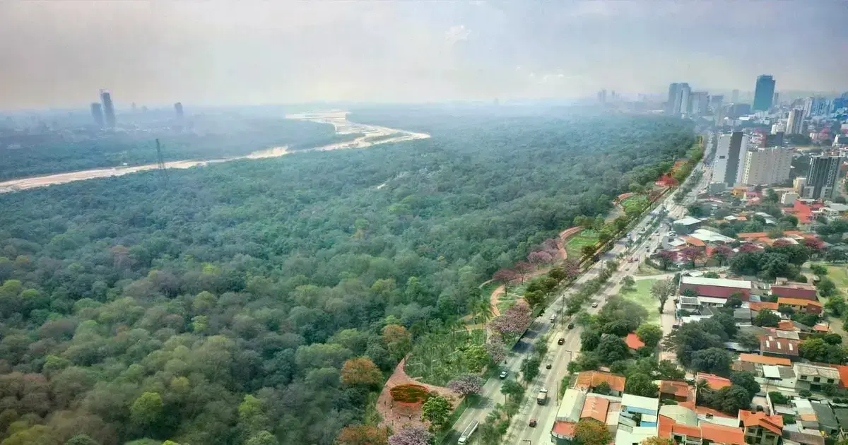Vista aerea del lugar donde se construira el Parque Lineal Ecologico.