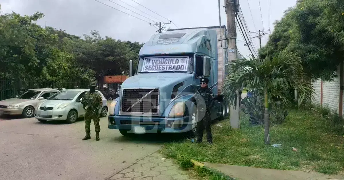 Camión con droga incautado por la Felcn.