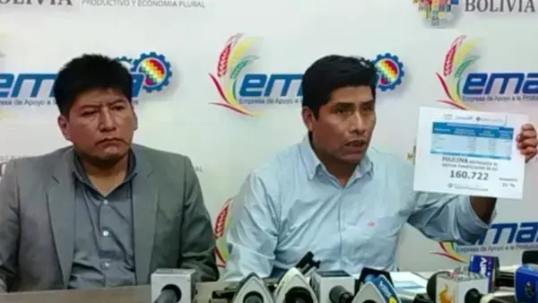 El exdirigente panificador Rubén Ríos y el exgerente de Emapa Franklin Flores.