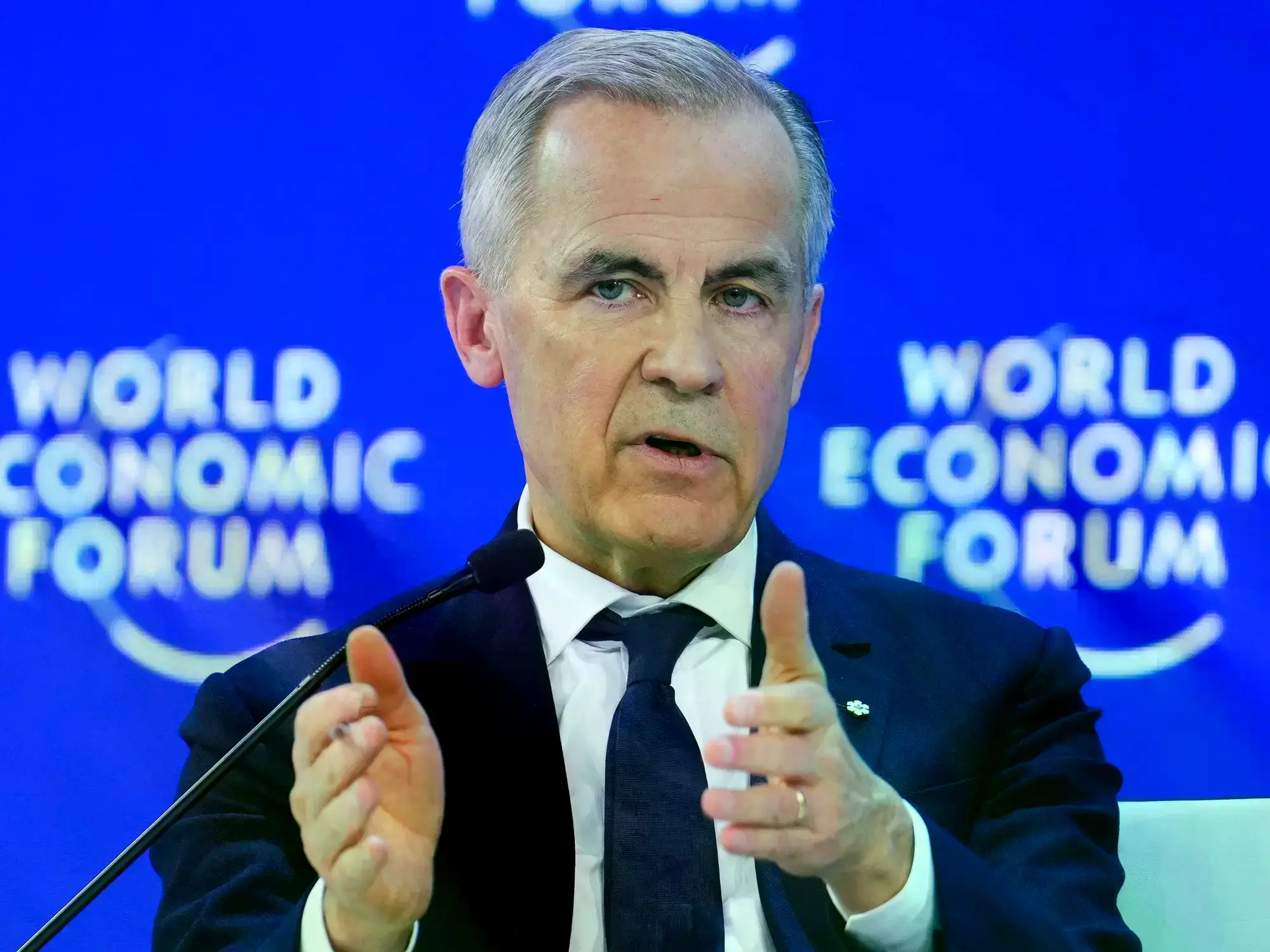 El primer ministro de Canadá, Mark Carney, brindó un discurso en Davos.