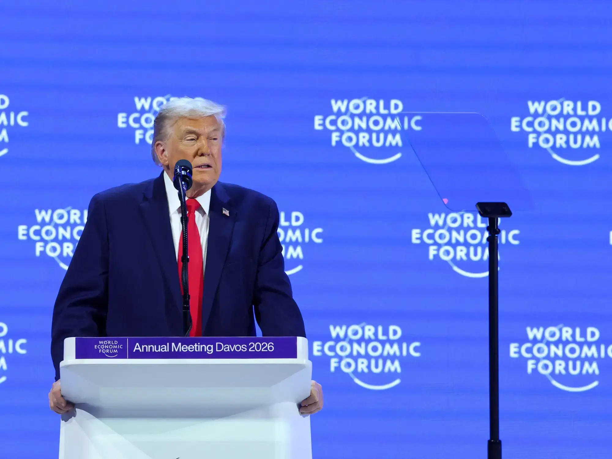Donald Trump habla en el Foro Económico de Davos.
