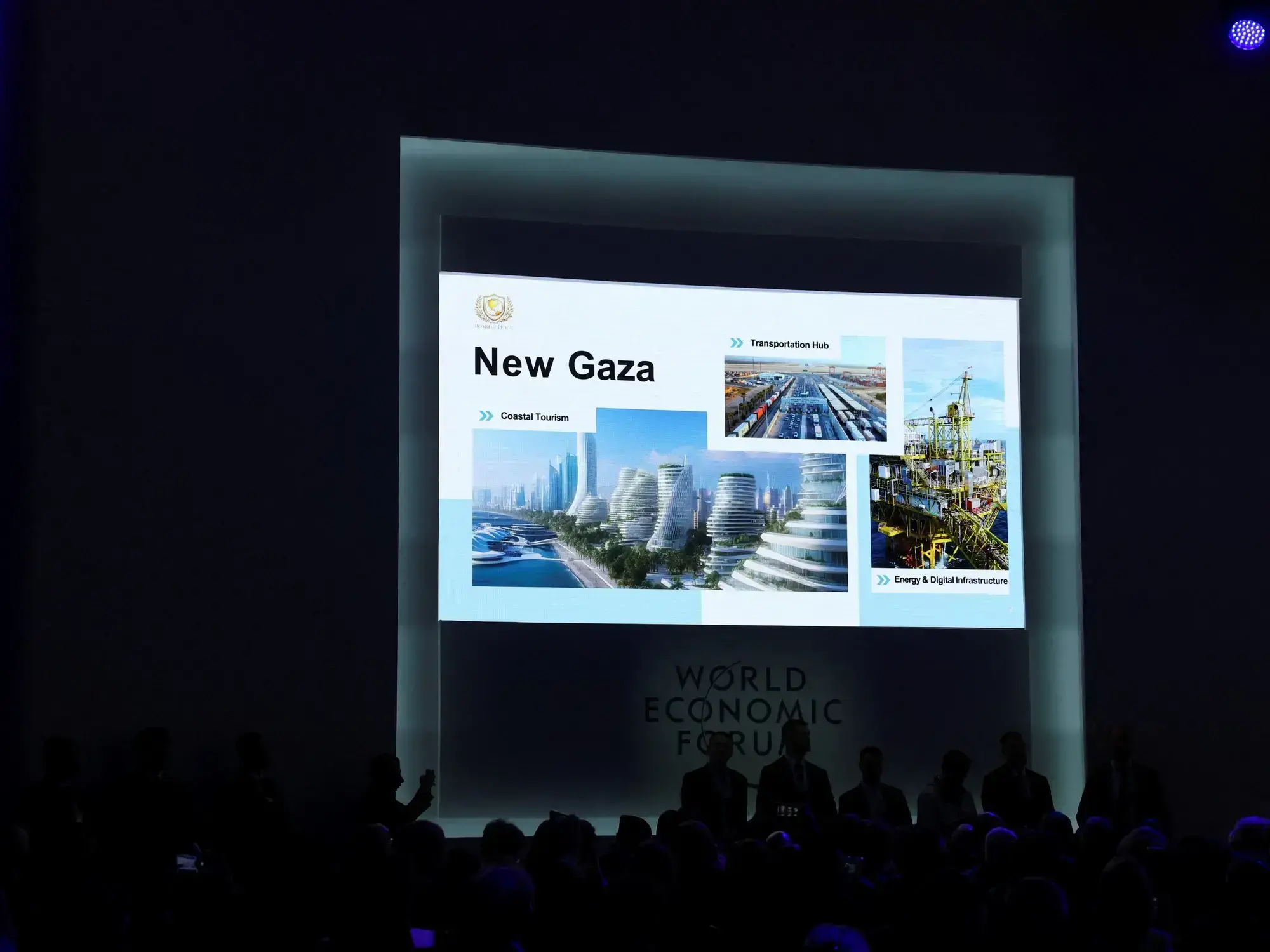 Jared Kushner durante la presentación del plan de reconstrucción de Gaza en Davos.