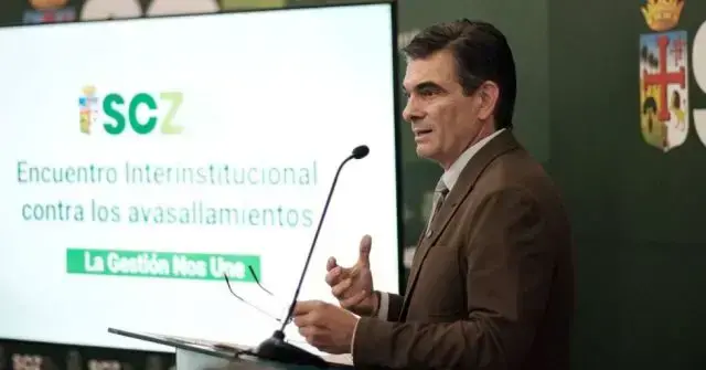 El presidente Paz durante su visita a Santa Cruz.