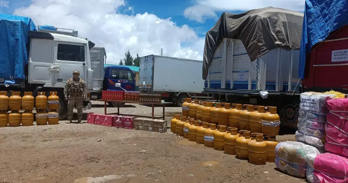 Operativo de decomiso de garrafas de GLP en la frontera.
