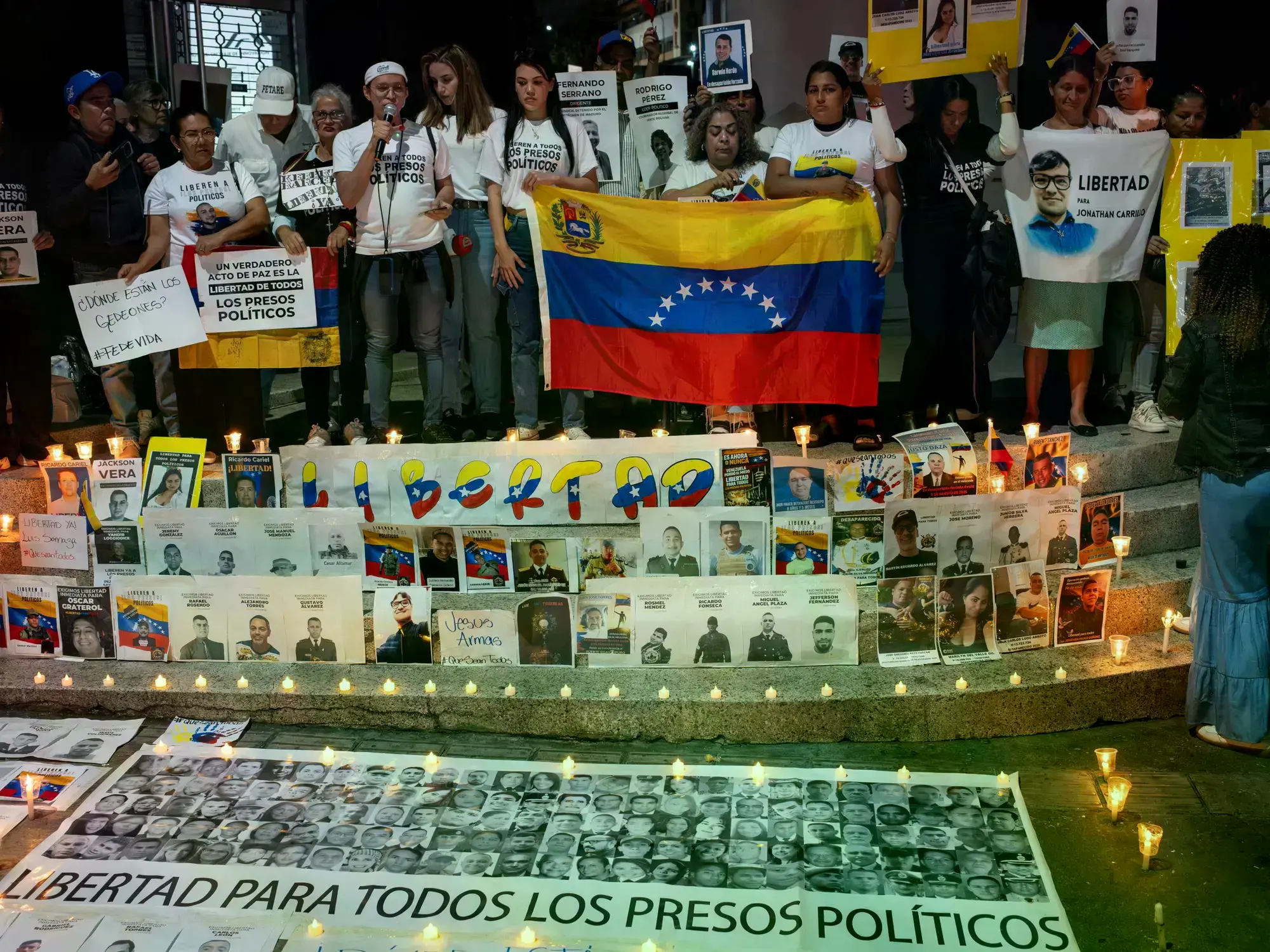 Familiares de presos políticos reclaman su liberación en Venezuela.
