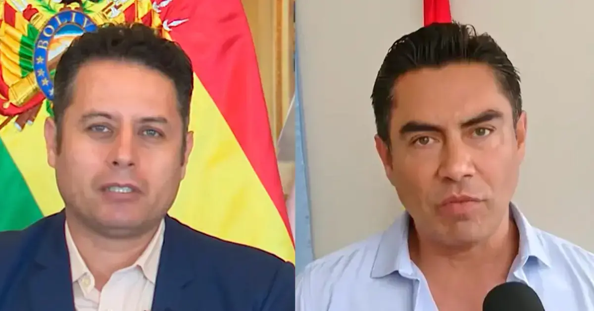 El vicepresidente Edmand Lara y el candidato Roberto Perrogón.