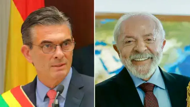 Los presidentes de Bolivia, Rodrigo Paz, y de Brasil, Lula da Silva.