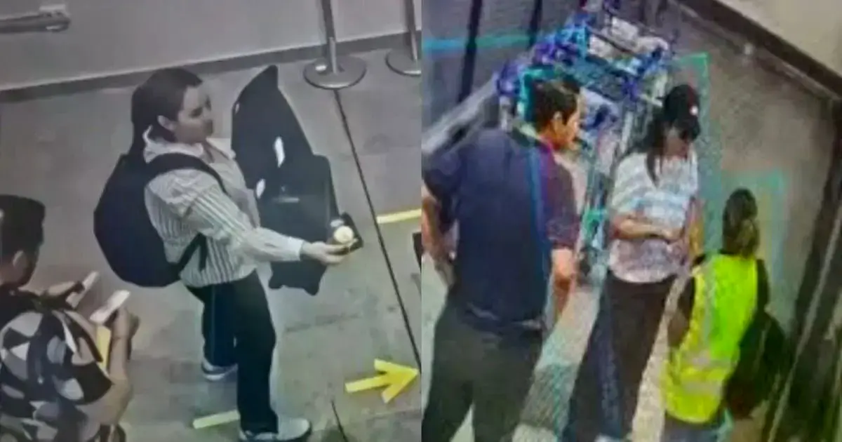 La exdiputada Laura Rojas en el aeropuerto Viru Viru.