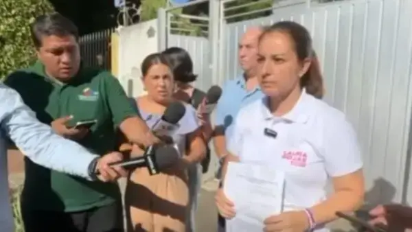 Laura Rojas en declaraciones a la prensa.