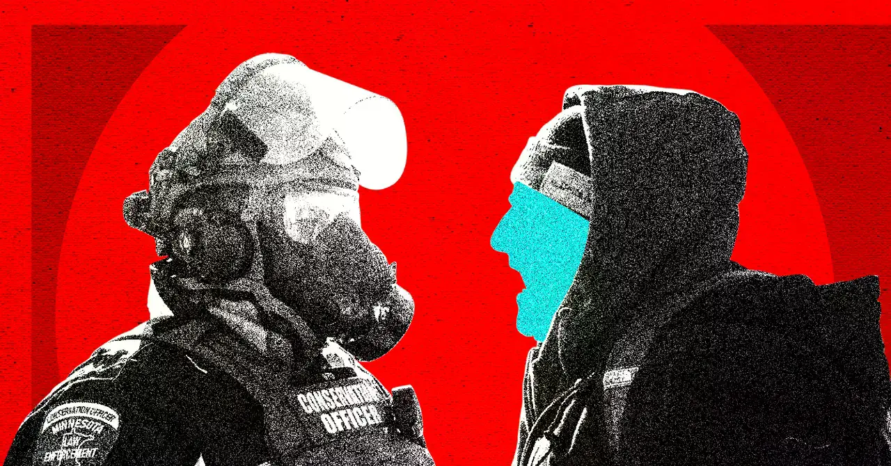 Ilustración de un video generado por IA que muestra un enfrentamiento con agentes.