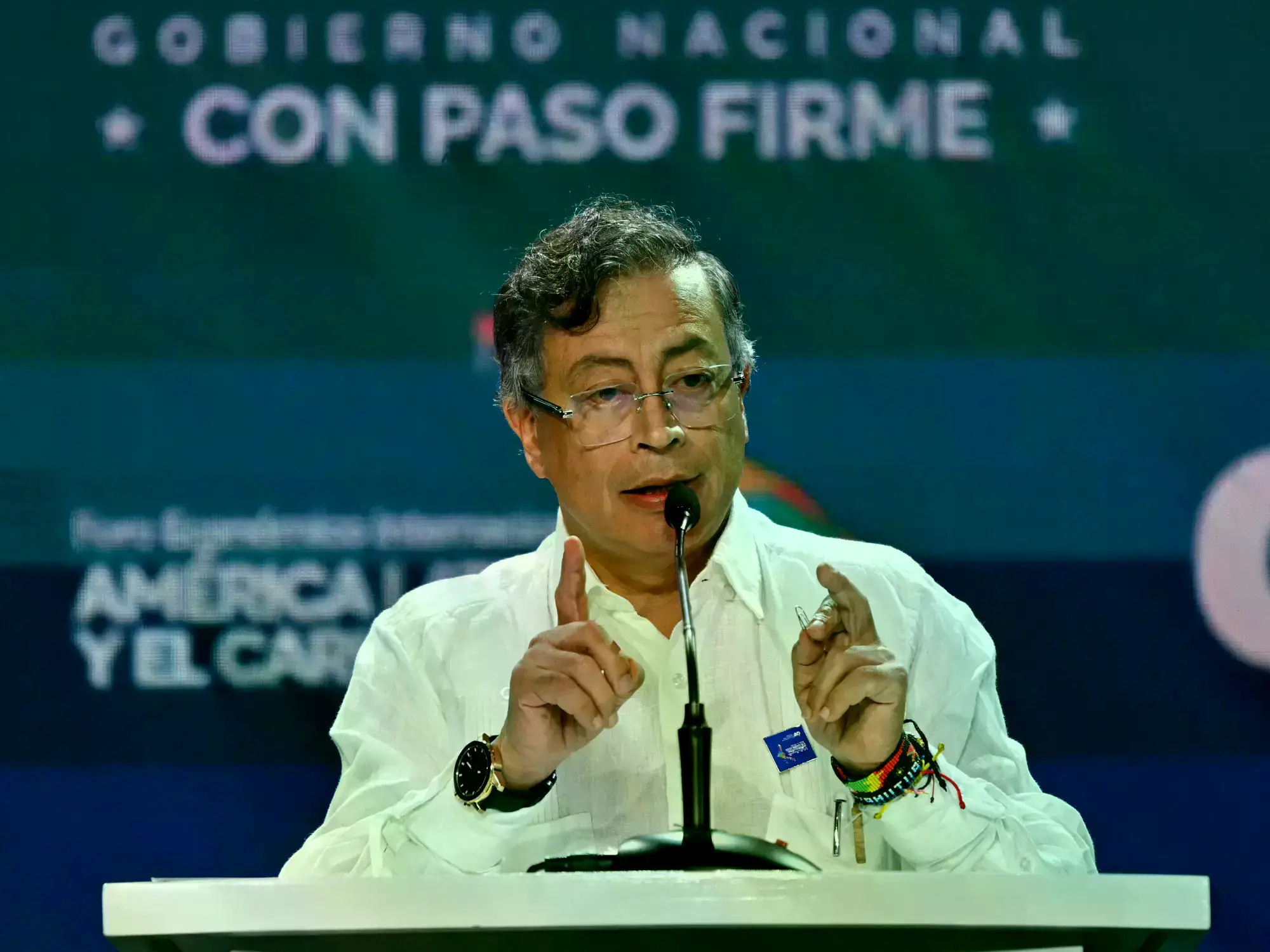 Gustavo Petro durante un acto público.