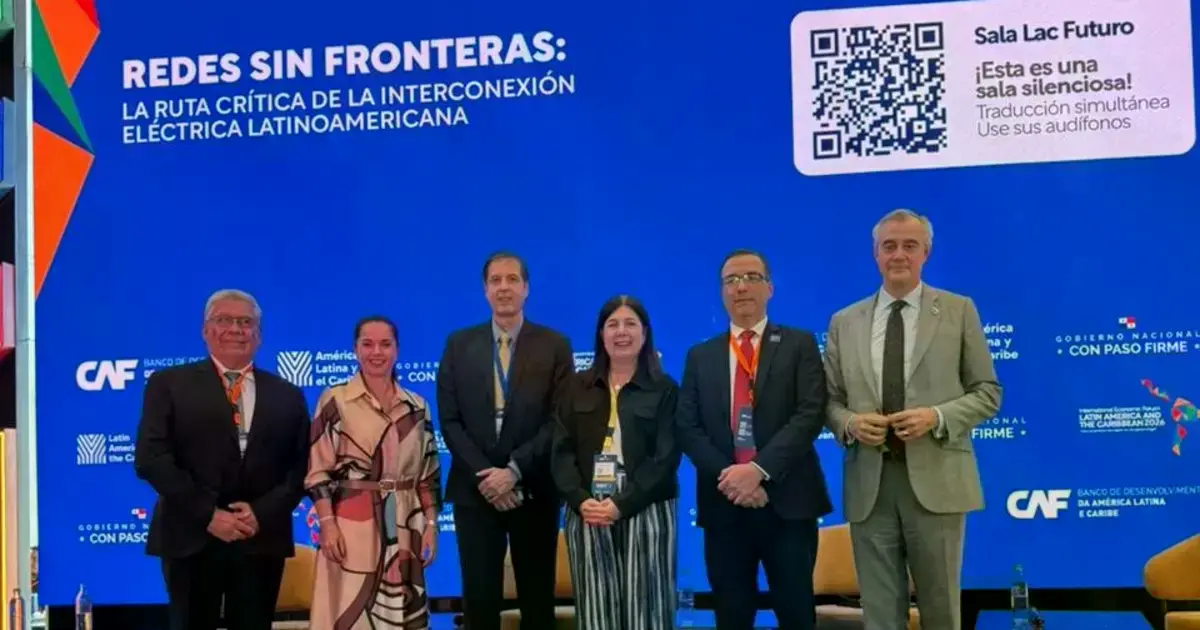 Sissi Áñez posa con participantes de la mesa sobre integración energética que moderó.