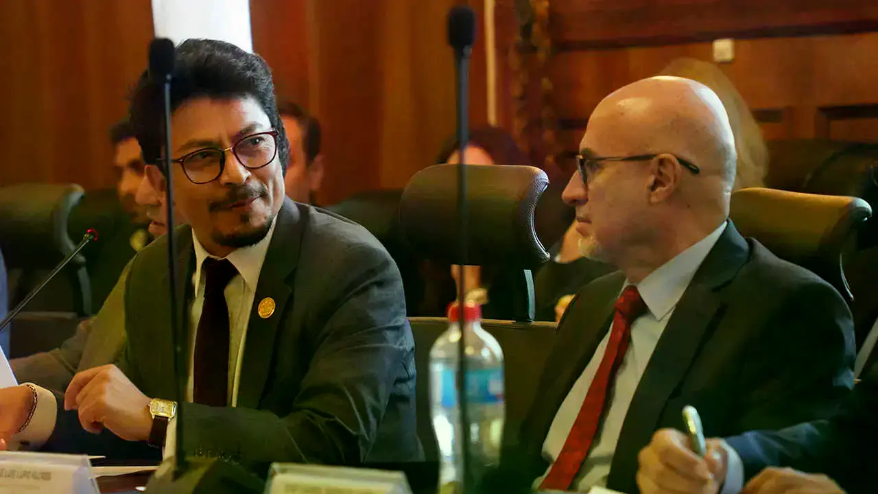 El Canciller Fernando Aramayo reunido con representantes de la UE.