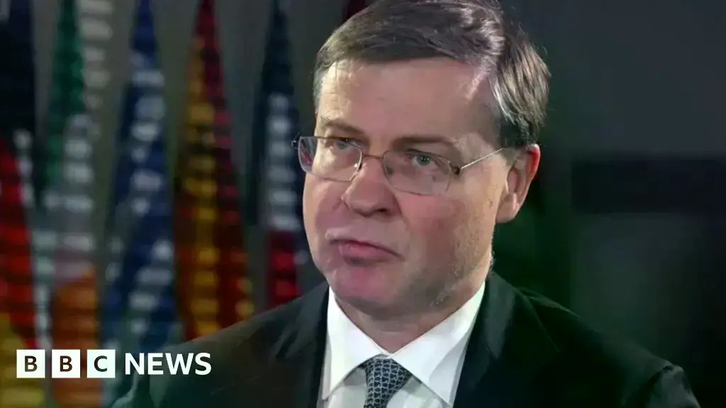 La canciller Rachel Reeves se reúne con el comisario europeo Valdis Dombrovskis en Londres.