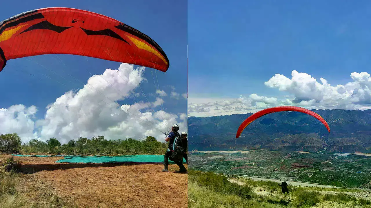 Parapente desde el mirador de la comunidad Hacienda Loma.
