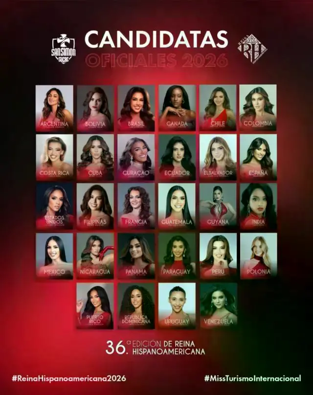 Las candidatas a Reina Hispanoamericana.