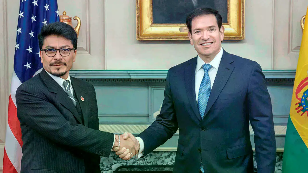 Rubio publicó la foto junto al canciller Aramayo.