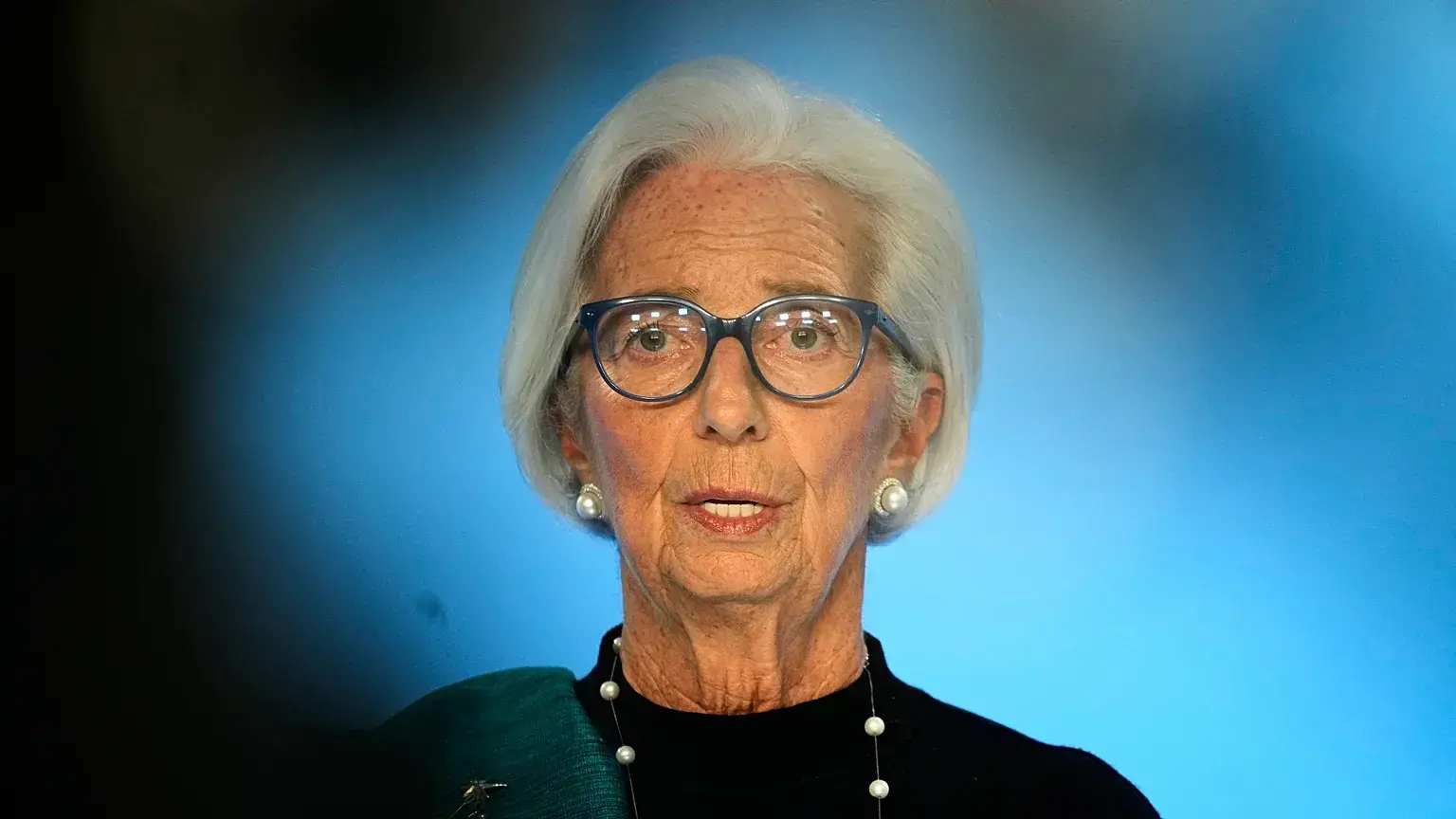 La presidenta del BCE, Christine Lagarde, informa a la prensa en Fráncfort.