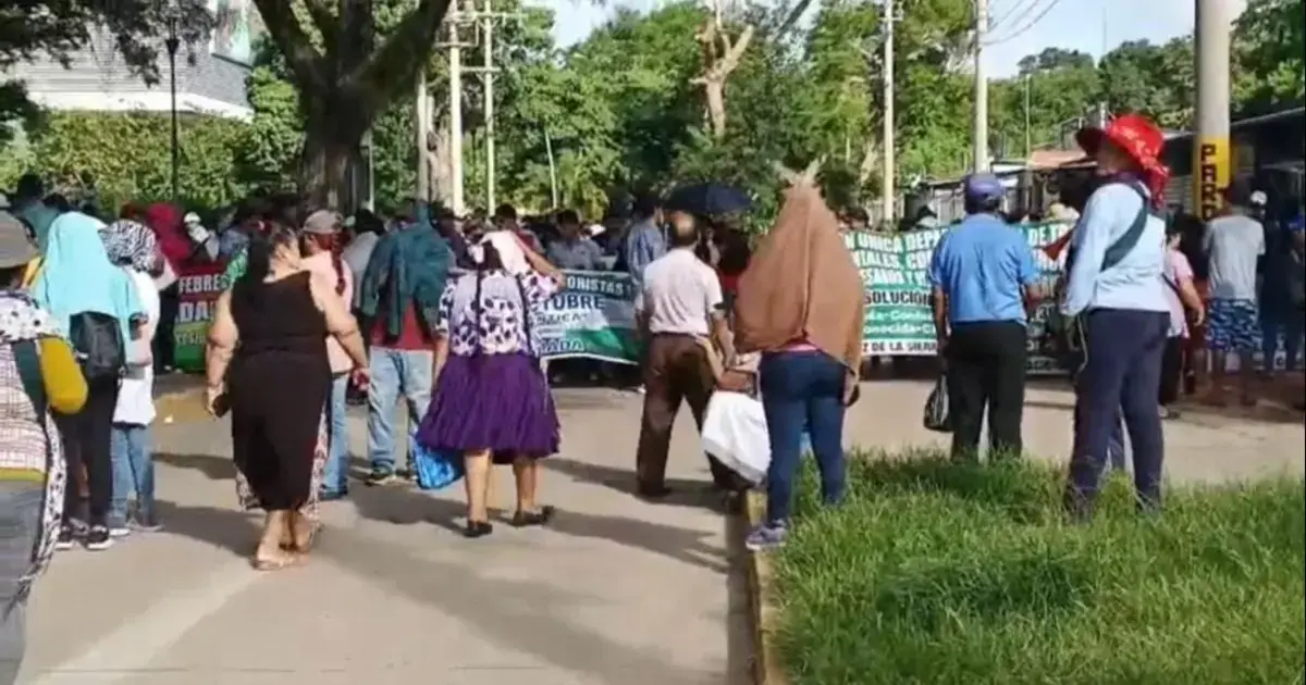 Jesús Cahuana, máximo dirigente del sector, durante la protesta.