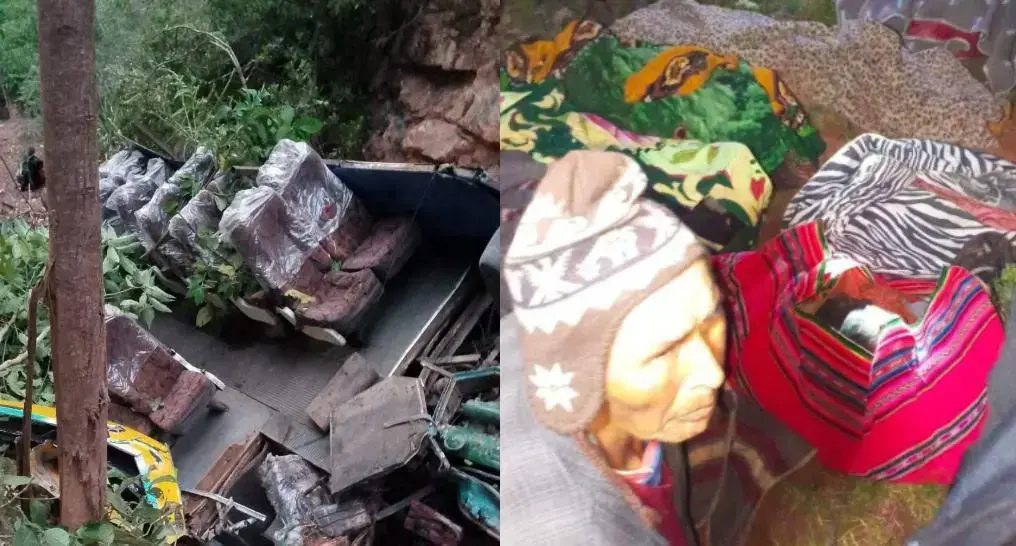 El bus cayó a un barranco en La Paz