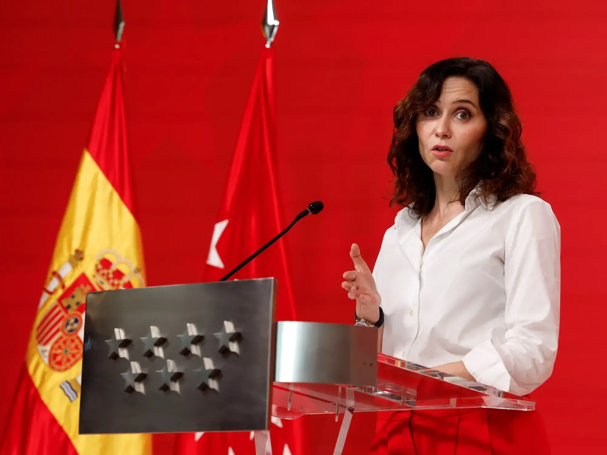 La presidenta de la Comunidad de Madrid, Isabel Díaz Ayuso, en un acto público.
