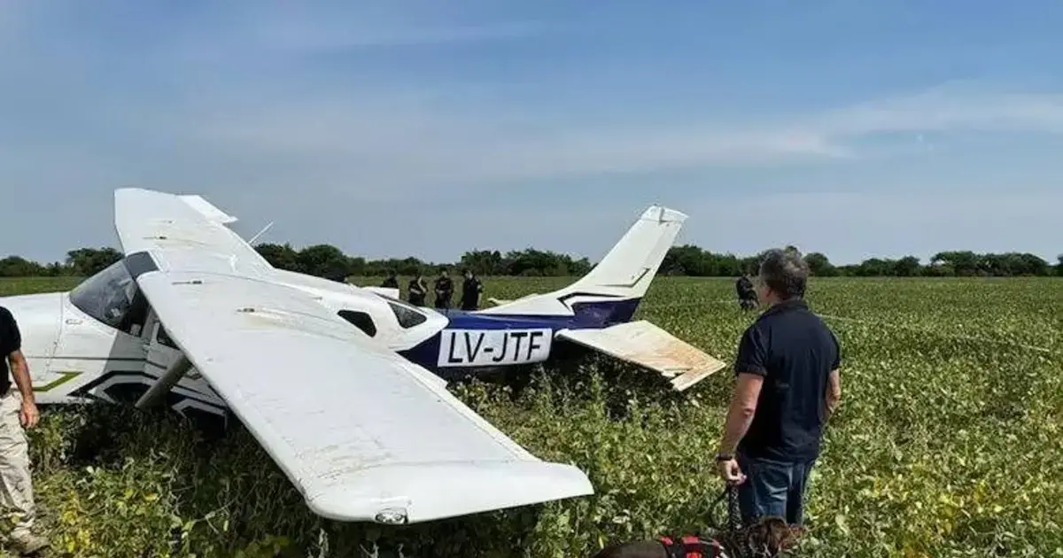 Aeronave estrellada en Arequito, vinculada al narco Brian Bilbao.