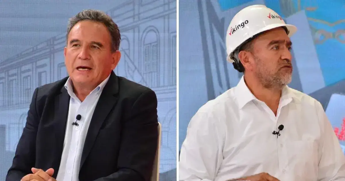 Javier Bellott y Sergio Rodríguez durante las entrevistas en UNITEL.
