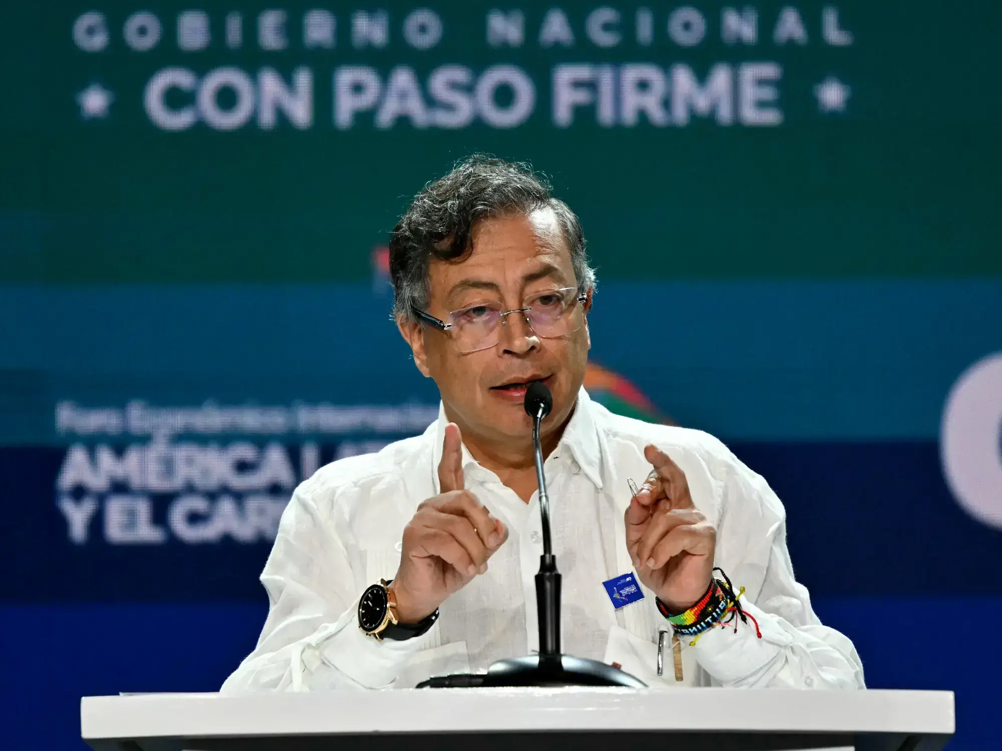 El presidente colombiano Gustavo Petro durante un acto público.