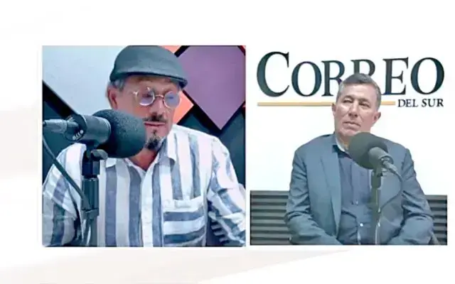 Los docentes Ader Barrón y Juan Pablo Álvarez en Correo del Sur Radio.