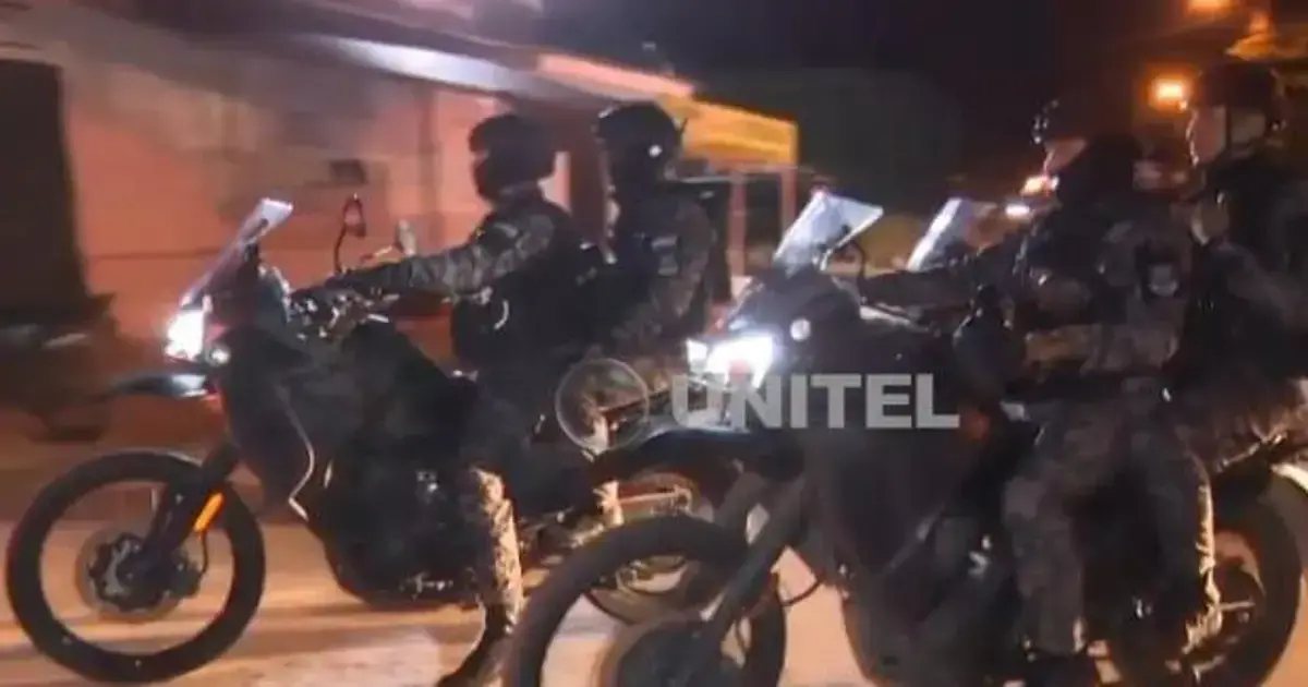 Imagen del operativo policial en la cárcel de Palmasola.