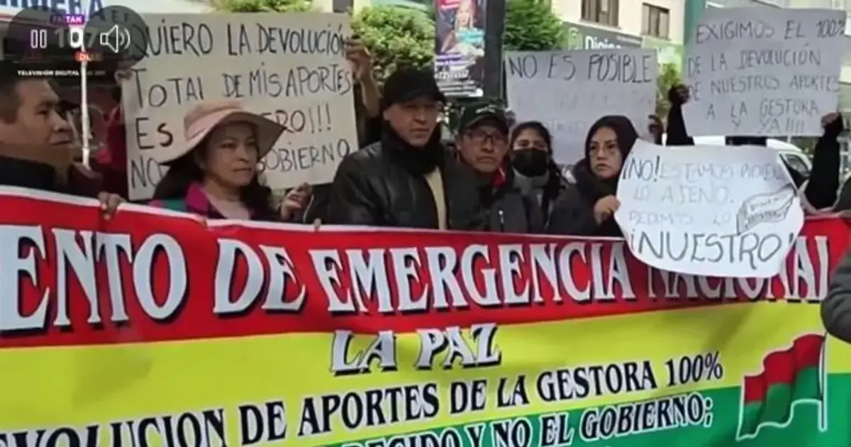 Protesta en el centro paceño.