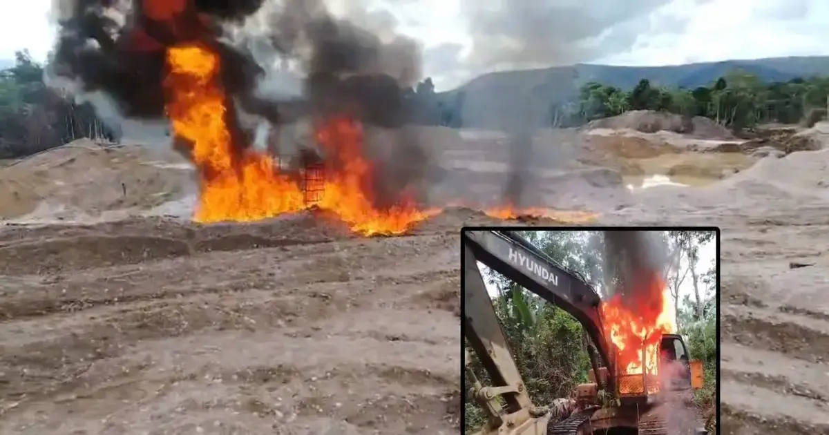 El sitio donde operaban los extranjeros fue destruido por completo.