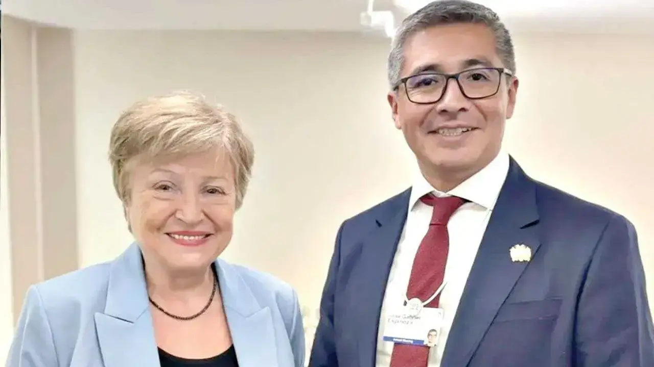 El ministro Gabriel Espinoza se reunió en enero con la directora del FMI, Kristalina Georgieva.