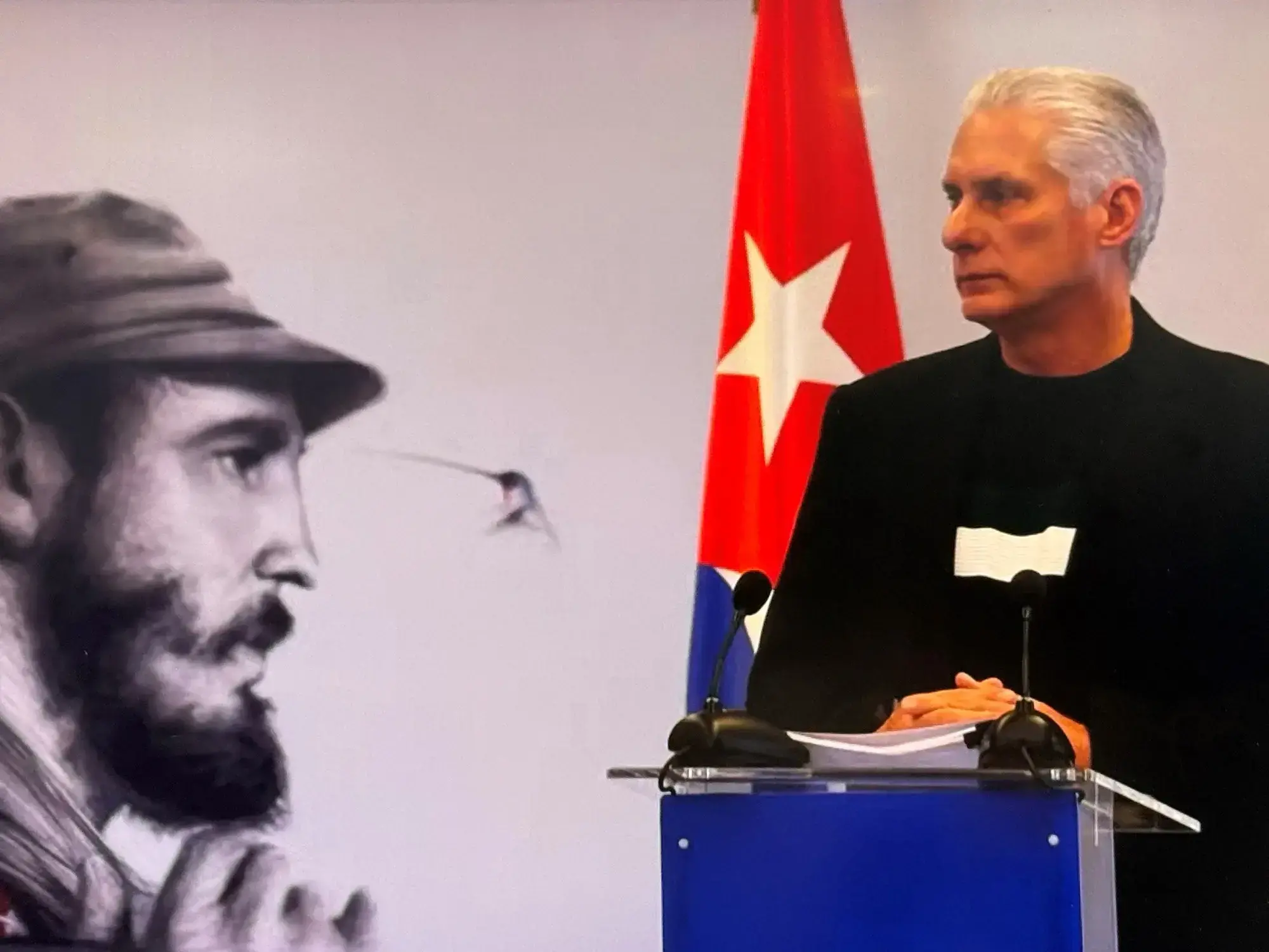 El presidente cubano, Miguel Díaz-Canel, durante un discurso en La Habana.