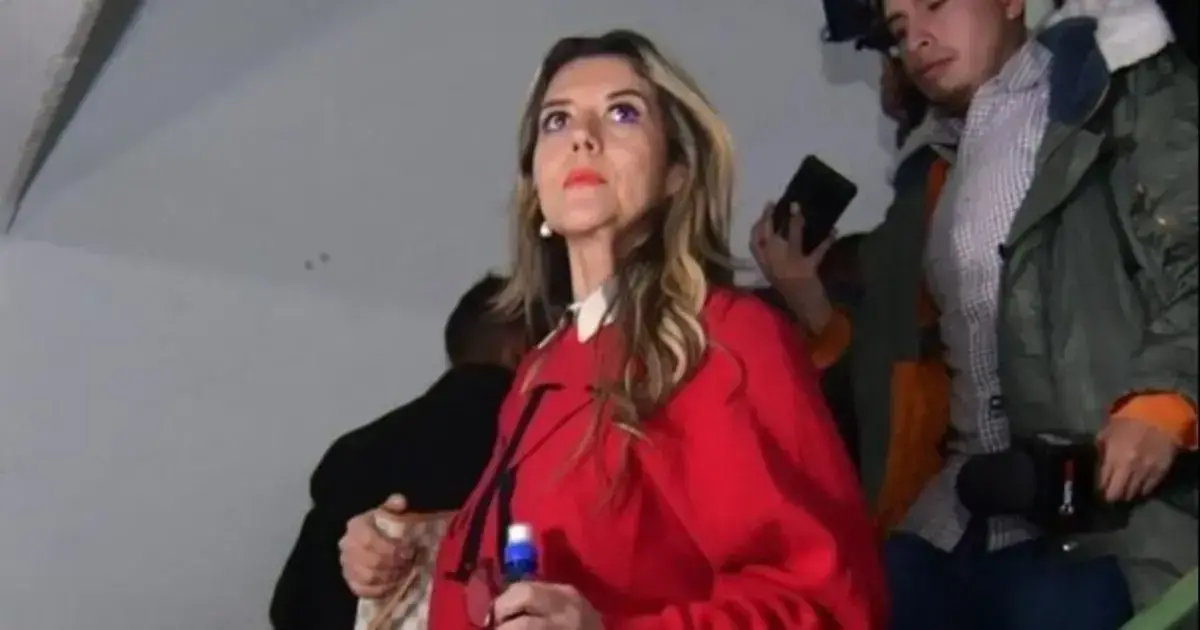 Gabriela Delgadillo cuando se presentó a declarar en la Fiscalía de La Paz en 2025.