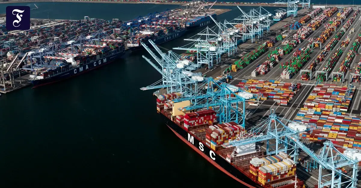 El puerto de contenedores de Los Ángeles.