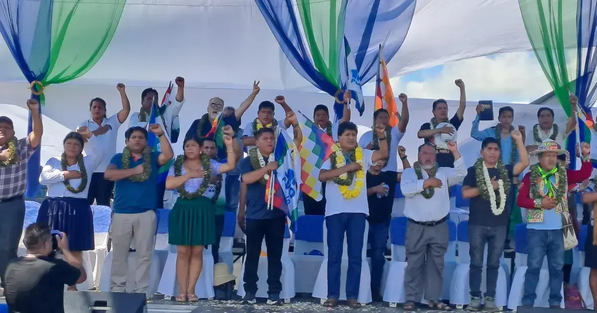 Evo Morales durante su aparición en el Trópico de Cochabamba.