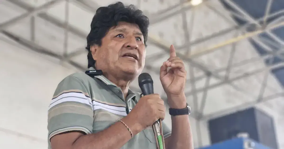 El expresidente Evo Morales en uno de sus encuentros con sus seguidores.