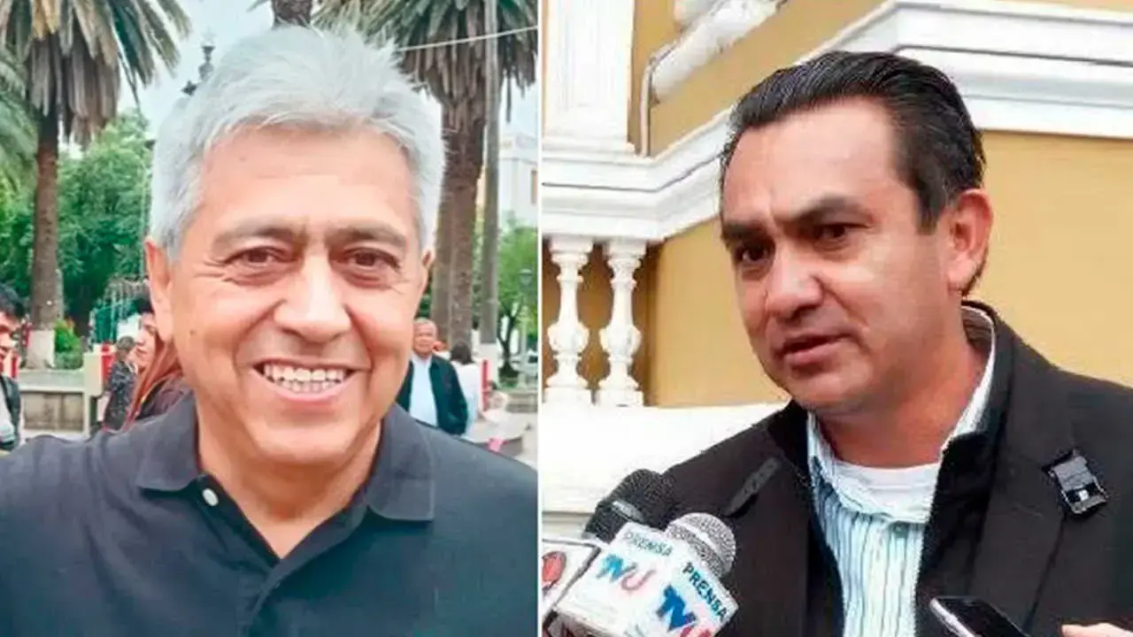 Los dos candidatos inhabilitados, durante esta jornada.