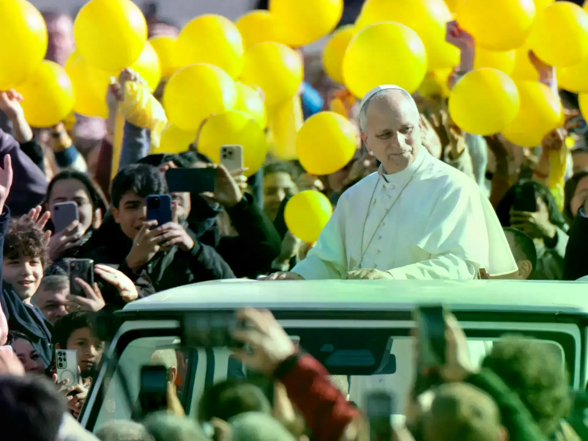 El papa León XIV durante una audiencia.
