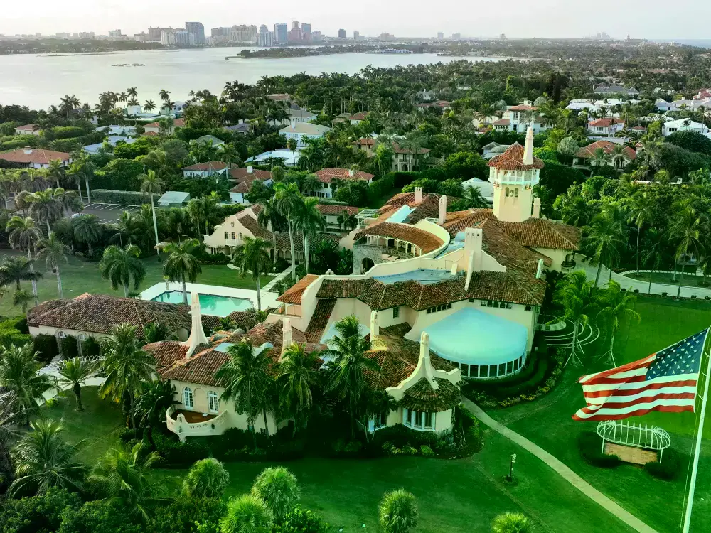 La vista de la residencia de Donald Trump en Mar-a-Lago, ubicada en Palm Beach.