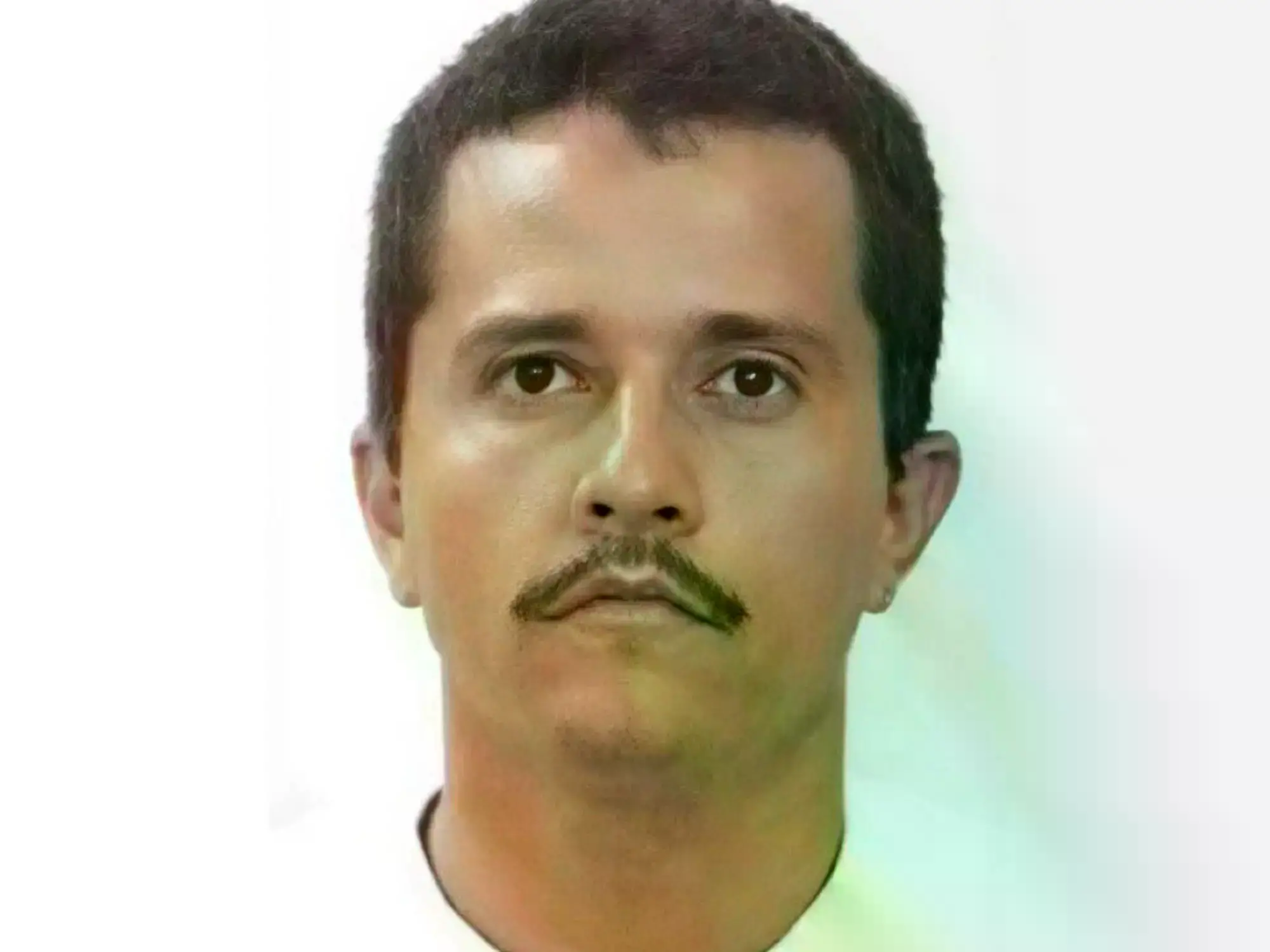 Un policía mira un vehículo incendiado durante el operativo.