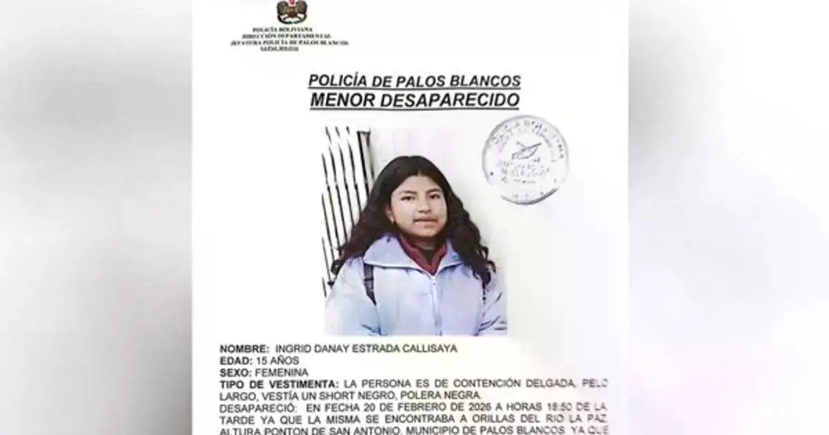 Afiche policial de búsqueda de la persona desaparecida