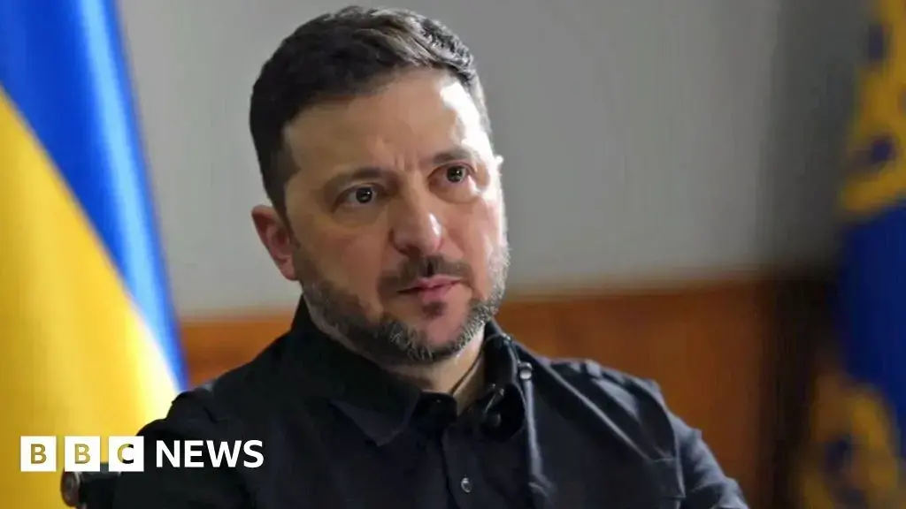 El presidente ucraniano, Volodymyr Zelensky, durante la entrevista en Kyiv.